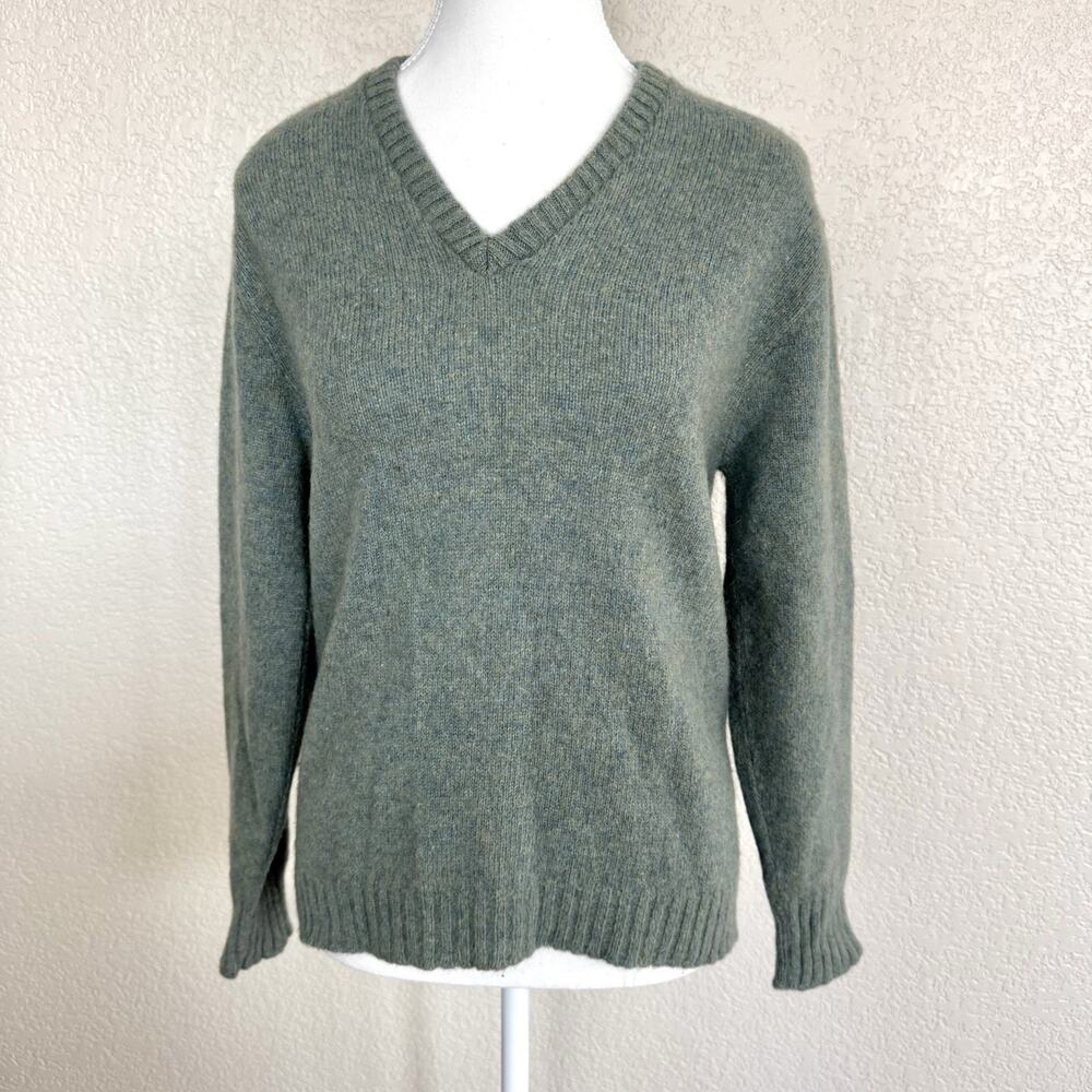 VTG Robert Bruce Sweater Men Small Green Shetland Wool Crewneck Pullover USA